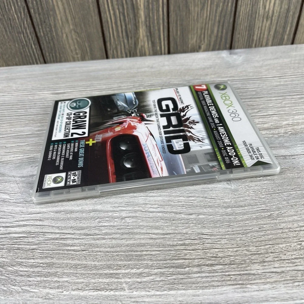 Xbox 360 Demo Disc (8/08 #86) Demos And Bonus Content - GRID - GRAW 2